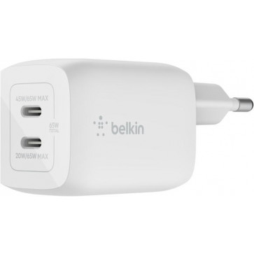 Belkin 65W Dual USB-C Power Adapter GaN, weiss