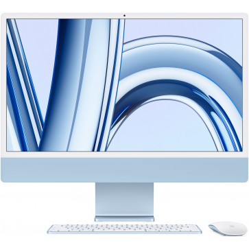 Apple iMac 24" Retina 4.5K, M3 Chip mit 8-Core CPU, 10-Core GPU, 16GB, 2TB SSD, blau, Magic Keyboard Touch ID Zahlenblock