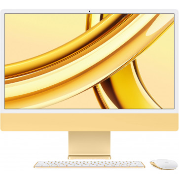Apple iMac 24" Retina 4.5K, M3 Chip mit 8-Core CPU, 10-Core GPU, 16GB, 1TB SSD, gelb, Magic Keyboard Touch ID Zahlenblock