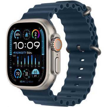 Apple Watch Ultra 2 GPS+Cell, 49mm, Titanium Case, Ocean Armband Blau