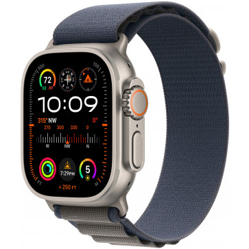 Apple Watch Ultra 2 GPS+Cell, 49mm, Titanium Case, Alpine Loop Blau Small