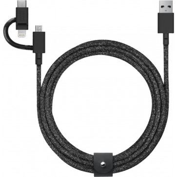 Native Union 3-in-1, Micro-USB, Lightning, USB-C auf USB-Kabel 2m, cosmos, schwarz