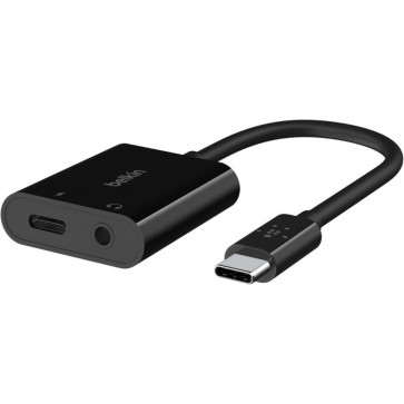 RockStar 3,5-mm Klinken Audio und USB-C-Ladeadapter, schwarz, Belkin