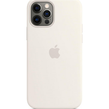 Apple Silikon Case mit MagSafe, iPhone 12/12 Pro (6.1"), Weiss