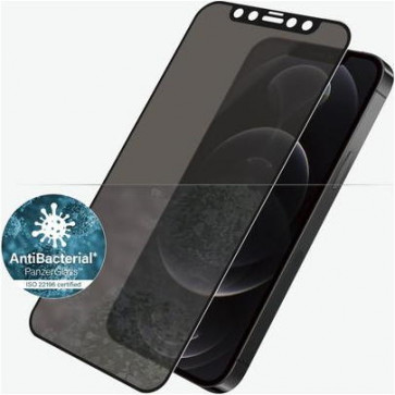 Screen Protector Case Friendly, iPhone 12/12 Pro, (6.1”), Privacy, schwarz Panzerglass