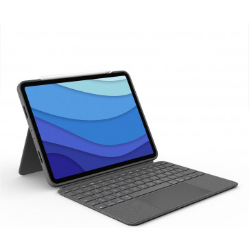 Logitech Combo Touch, Keyboard Case für 10,9" iPad Air, UK-Englisch Tastatur, grau