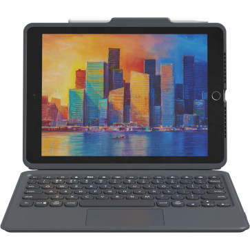 Zagg Pro Keys mit Trackpad, Wireless Tastatur, iPad Air 10.9" (2022) Dunkelgrau, CH-Tastatur