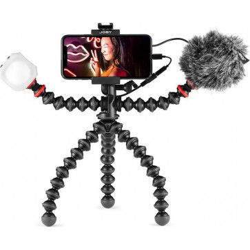 DEMO GorillaPod Vlogging-Kit, Stativ, Mik, Licht, für iPhone, schwarz, Joby