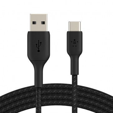 Belkin USB-A auf USB-C Kabel, ummantelt, 2m,  schwarz