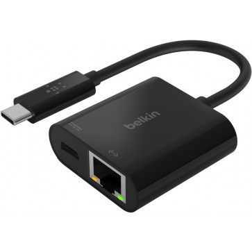 Belkin USB-C Gigabit Ethernet Ladeadapter, schwarz