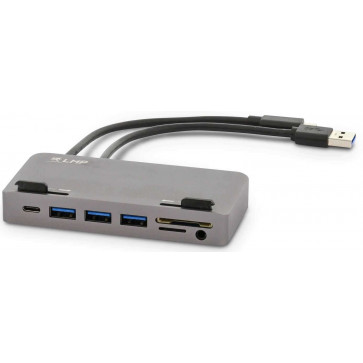 LMP USB-C Attach Hub 7 Port, USB, Audio-out, SD, microSD, spacegrau