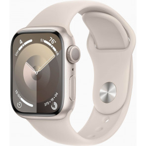 DEMO: Apple Watch S9 GPS, 41mm Alu Polarstern, Sportarmband Polarstern S/M