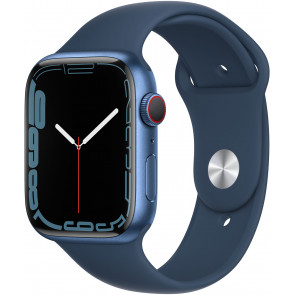 DEMO: Apple Watch S7 GPS+Cell, 45mm Alu Blau, Sportarmband Abyssblau
