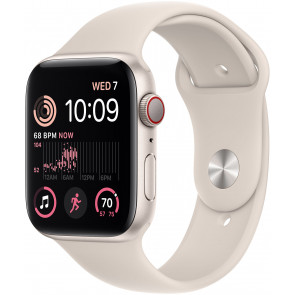 DEMO: Apple Watch SE (2022) GPS+Cell, 44mm Alu Polarstern, Sportarmband Polarstern