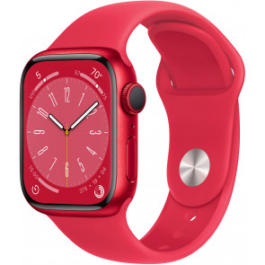 DEMO: Apple Watch S8 GPS, 41mm Alu (PRODUCT) rot, Sportarmband (PRODUCT) RED