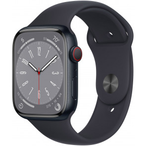 DEMO: Apple Watch S8 GPS+Cell, 45mm Alu Mitternacht, Sportarmband Mitternacht