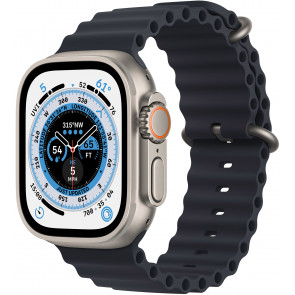 Apple Watch Ultra GPS+Cell, 49mm Titanium Case, Ocean Armband Mitternacht