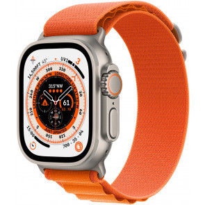 Apple Watch Ultra GPS+Cell, 49mm Titanium Case, Alpine Loop Orange Large