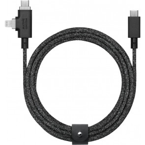 Native Union Belt Duo Pro 2IN1 USB-C auf USB-C-Kabel, Lightning, 2.4m, Cosmos
