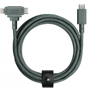 Native Union Belt Pro USB-C auf USB-C-Kabel, Lightning, 1.8m, Slate Green