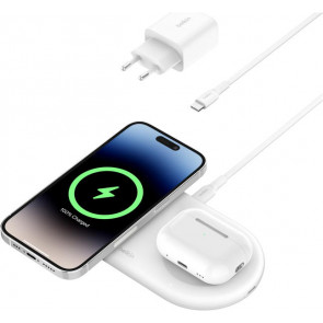 Belkin Wireless Boost Charge Pro 2-in-1 mit MagSafe, Weiss