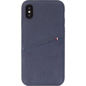 Decoded Leder Card Backcover, iPhone X (5.8”), blau