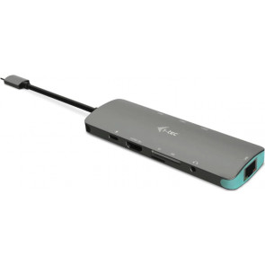 i-tec USB-C Metal Nano Dockingstation, 6in1, Silber/Türkis