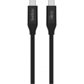 USB-C auf USB-C Kabel, USB4, 0.8m, schwarz, (100W), Belkin