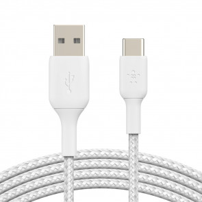 Belkin USB-A auf USB-C Kabel, ummantelt, 2m,  weiss