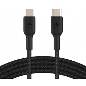 Belkin USB-C auf USB-C Kabel, ummantelt, 1m, schwarz