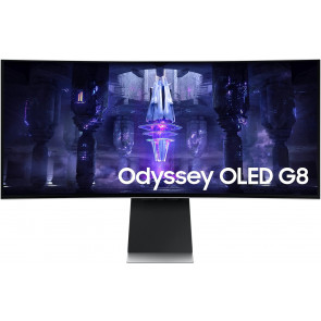 DEMO: 34" Samsung Curved Odyssey OLED Smart Gaming Monitor G85SB, Silber