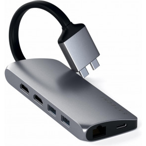Satechi USB-C Dual Multimedia Adapter, spacegrau